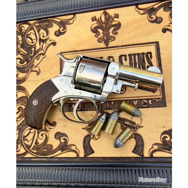 Rarissime revolver Bull Dog Charles-Fran�ois Galand .450 � �tat exceptionnel � coffret luxe