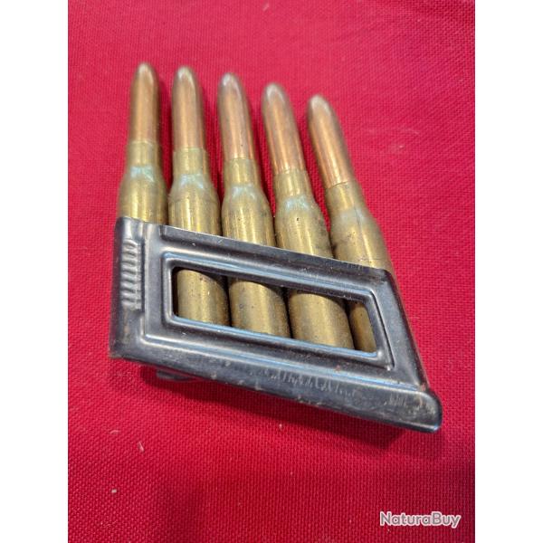 8 x 50R STEYR MANNLICHER clip complet avec ses cartouches d origine vendu par poudrenoirepro
