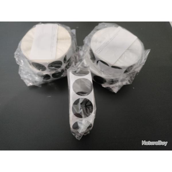 Rouleau de 1 000 gommettes noires - diam�tre 19 mm
