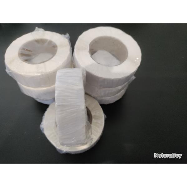 Rouleau de 1 000 gommettes blanches - diam�tre 19 mm