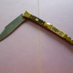 COLLECTION / COUTEAU PLIANT NAVAJA BEAUVOIR THIERS / 33 cm ouvert - 19,5 cm ferm&eacute; - 140 grammes ..