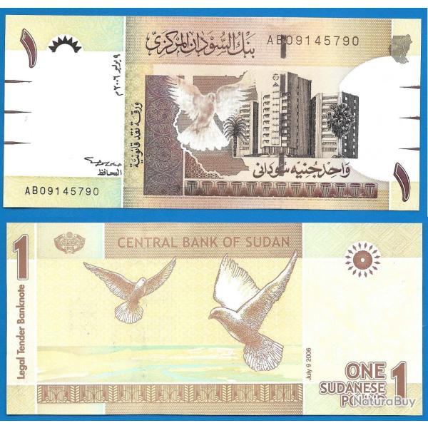 Soudan 1 Pound 2006 Billet Neuf Oiseau Colombe Sudan