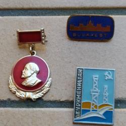LOT 3 MEDAILLES BROCHES  DECORATION RUSSIE HONGRIE  EX URSS