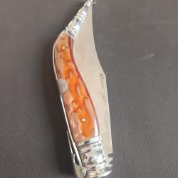 Grand et Joli Couteau &agrave; palme Espagnol NAVAJAS ALBACETE Manche en r&eacute;sine?Lame 17cm