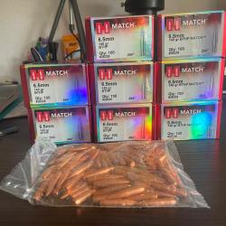 Ogives HORNADY #26335 cal 6.5mm 140gr BTHP MATCH X100