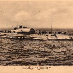 Carte postale Sous-Marin "SURCOUF" -N&deg;8015