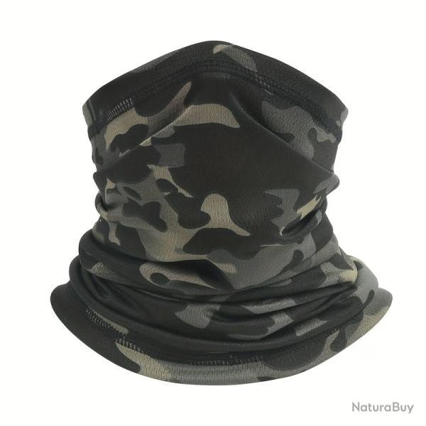 Cache-Cou Camouflage Scorpion Noir Unisexe Respirant Polyester