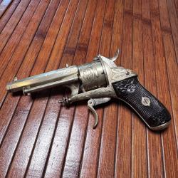 SUPERBE RARE V&Eacute;RITABLE REVOLVER LUXE LEFAUCHEUX MOD&Egrave;LE 1862 DIT DE GAUCHER BREVET CHAMELOT DELVIGNE