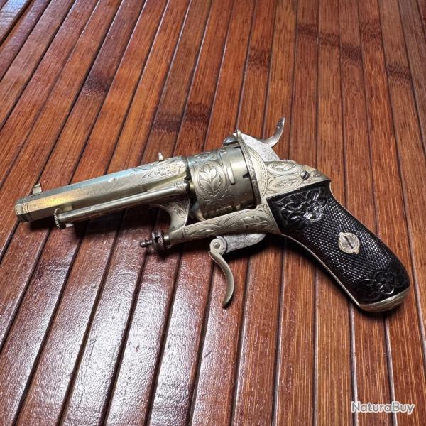 SUPERBE RARE V�RITABLE REVOLVER LUXE LEFAUCHEUX MOD�LE 1862 DIT DE GAUCHER BREVET CHAMELOT DELVIGNE