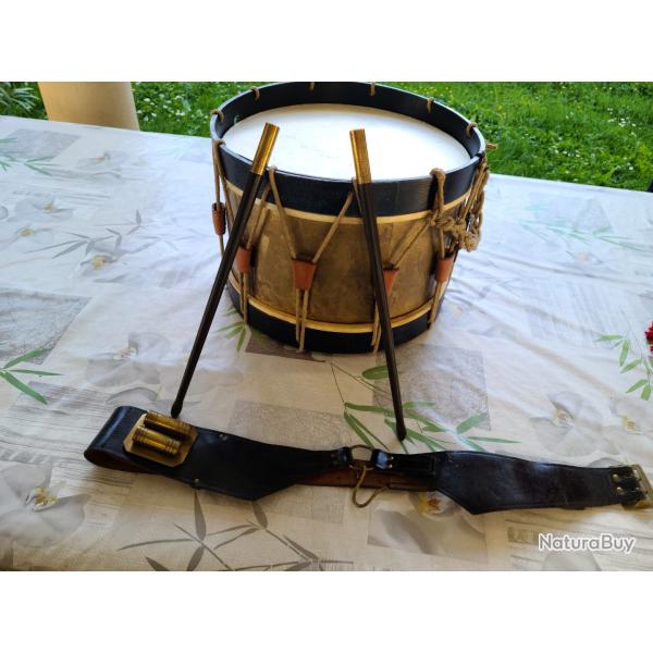 Tambour militaire �poque guerre d'algerie , authentique origine ....