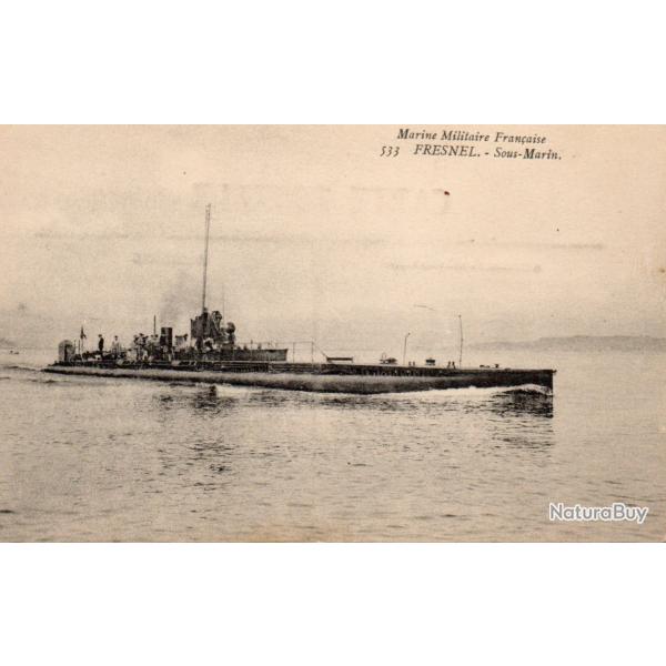 Carte Postale Ancienne - Marine Militaire Fran�aise - Sous-Marin Fresnel -N�8025