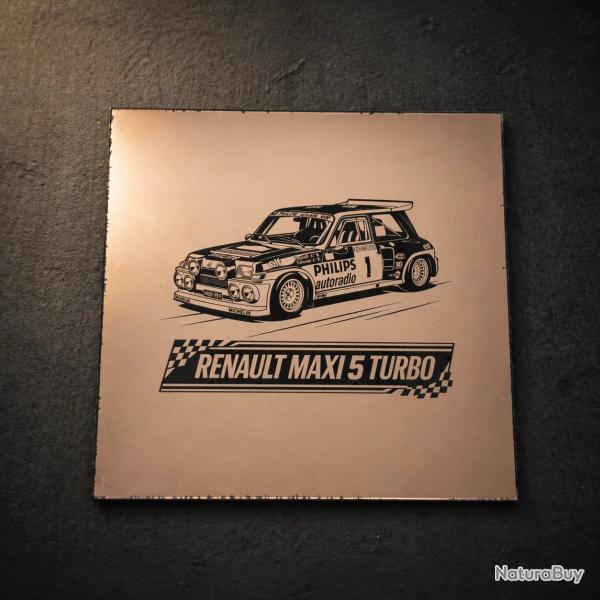 Miroir cuivr� Renault Maxi 5 Turbo 30cm - R5 GT Turbo rallye de Corse Groupe B