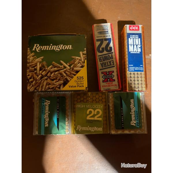 Lot de diff�rentes marque de 22lrEnviron 1000 munitions