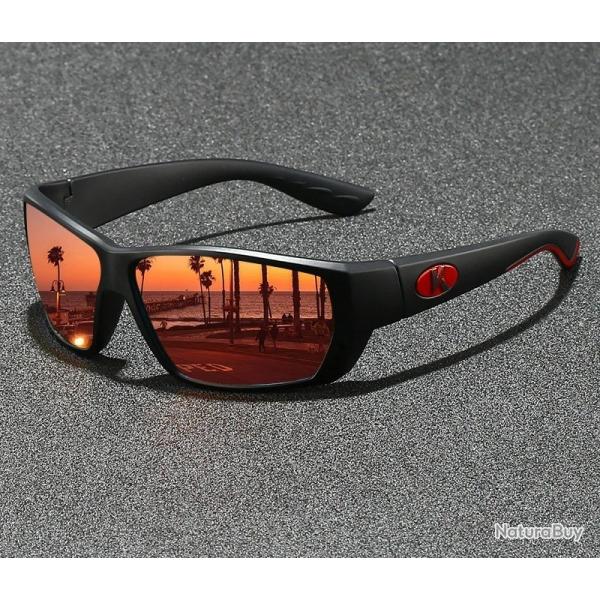Lunettes Soleil Polaris�es UV400 Sport Cyclisme Randonn�e P�che Antireflet Homme Femme Durable B/Red