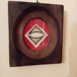 Cadre reliquaire "laissez passer" royaliste. Arm&eacute;e catholique et royale, guerre de Vend&eacute;e, chouans