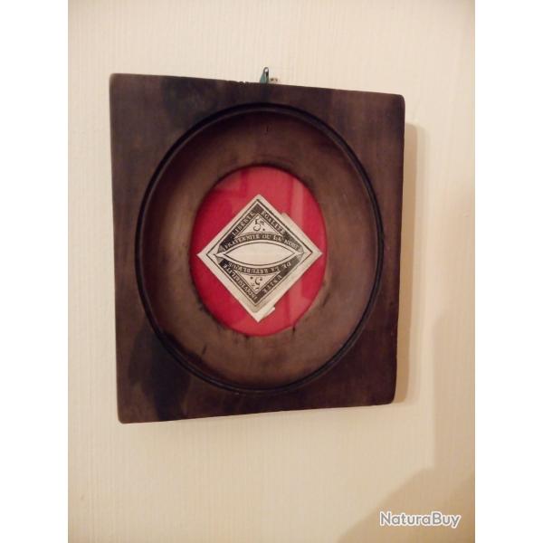 Cadre reliquaire "laissez passer" royaliste. Arm�e catholique et royale, guerre de Vend�e, chouans