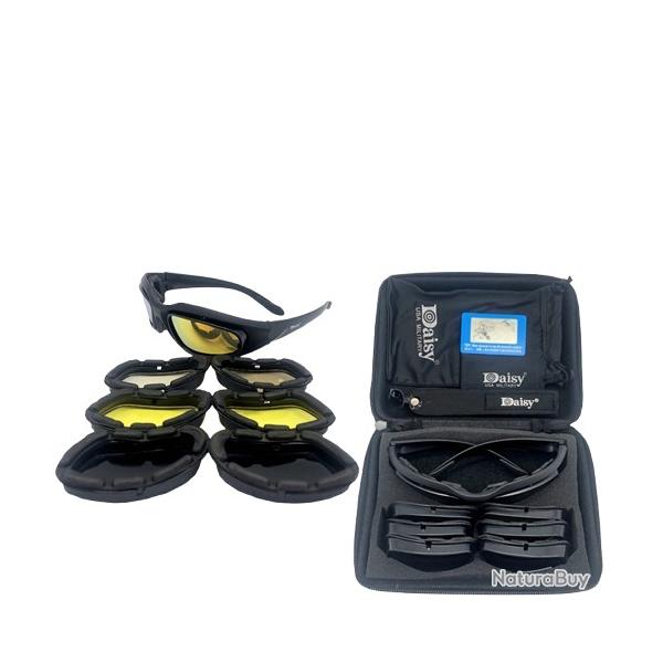 Lunettes Tactiques Polaris�es 4 Lentilles UV400 Chasse P�che Randonn�e Moto Sport Protection Pro