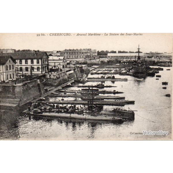 Carte postale Cherbourg - Arsenal Maritime - La Station des Sous-Marins -N�8029
