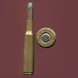 6 mm US Lee Navy - RARE calibre US - marquage : REM-UMC 6mm USN - balle cuivre pointe plomb arrondie