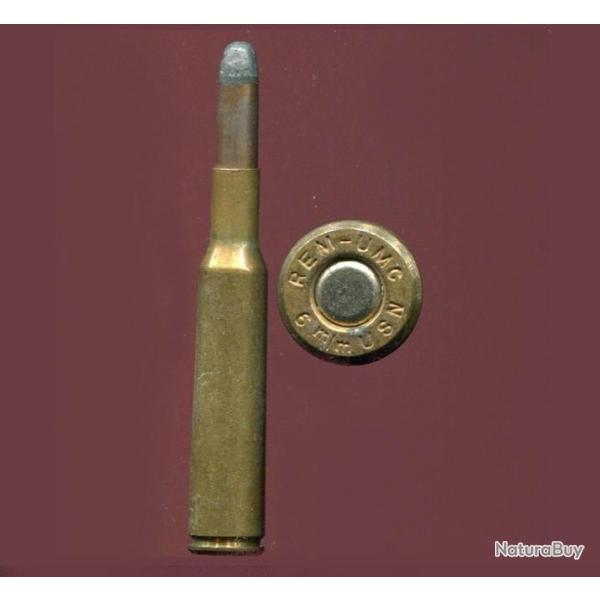 6 mm US Lee Navy - RARE calibre US - marquage : REM-UMC 6mm USN - balle cuivre pointe plomb arrondie