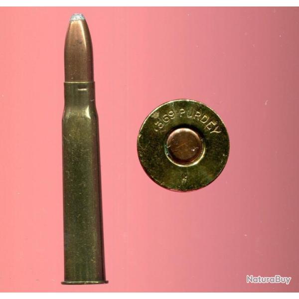 .369 Purdey - RARE - marquage : .369 PURDEY  K - �tui laiton de 68.5 mm - balle cuivre 1/2 blind�e