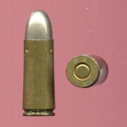 8 mm Bergmann N&deg;4 Mle 1896 - RARE - marquage D.M. * K. * - balle nickel arrondie