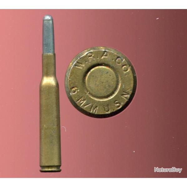6 mm US Lee Navy - RARE - marquage : WRACo 6 M/M U.S.N - balle cuivre �tam� pointe plomb - TBE