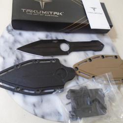 Couteau Dague Tactical Takumitak Steel Rain Lame Acier 3Cr13 Manche FRN Lame Fixe 2 Etuis FRN
