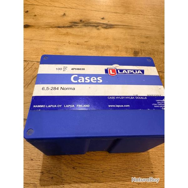 100 douilles etuis  lapua  6,5-284 norma  reference 4PH6030 neuves