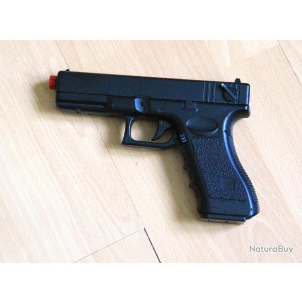 PISTOLET  AIRSOFT  ELECTRIQUE   CM.030  R�plique du GLOCK  18 C  (noir )