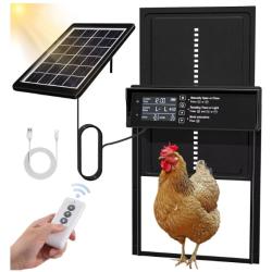 Porte de poulailler solaire, porte de poulet automatique &agrave; &eacute;nergie solaire et chargement USB