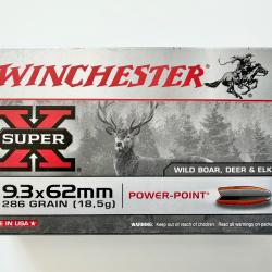 Balles Winchester Power-Point 9,3X62 (Bo&icirc;te de 20) 18,5g/286gr