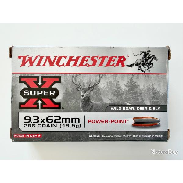 Balles Winchester Power-Point 9,3X62 (Bo�te de 20) 18,5g/286gr