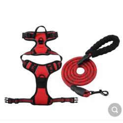 HARNAIS ANTI-TRACTION + LAISSE ROUGE