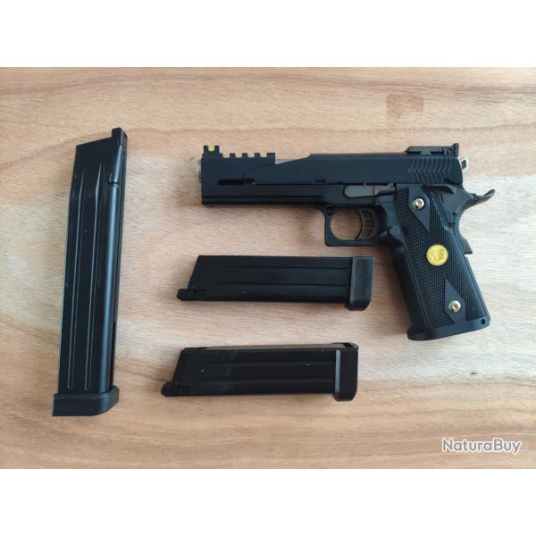 Hi capa dragon 5.1 avec 3 chargeurs gaz airsoft 6mm