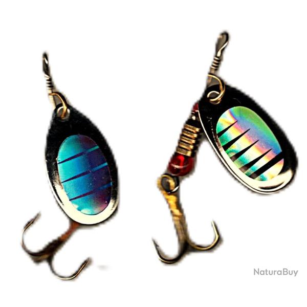 2 Cuillers tournantes pour truites, perches et autres carnassiers -3,50 gr. - CT-425