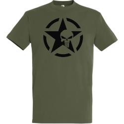 T-Shirt 100% Coton Punisher Vert Arm&eacute;e