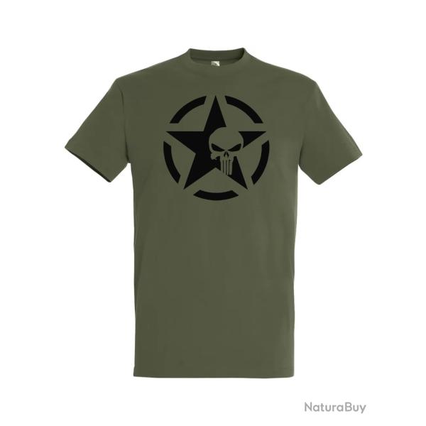 T-Shirt 100% Coton Punisher Vert Arm�e