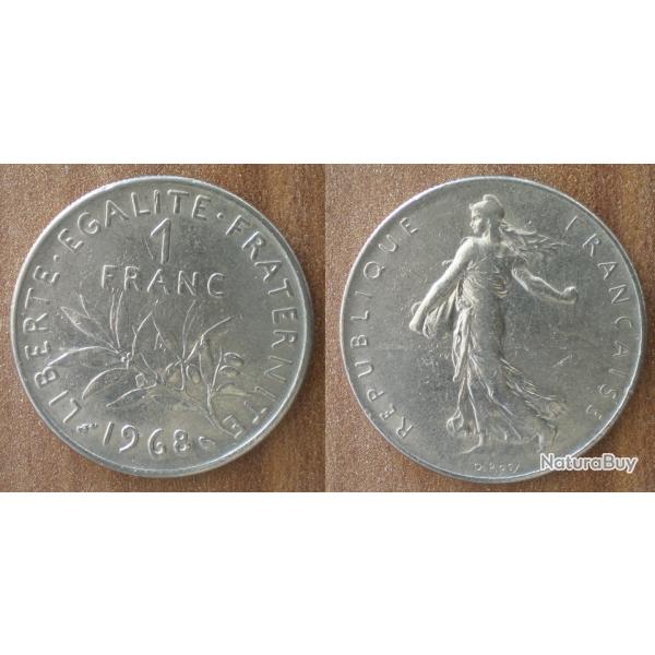 France 1 Franc 1968 Piece Semeuse Nickel Francs