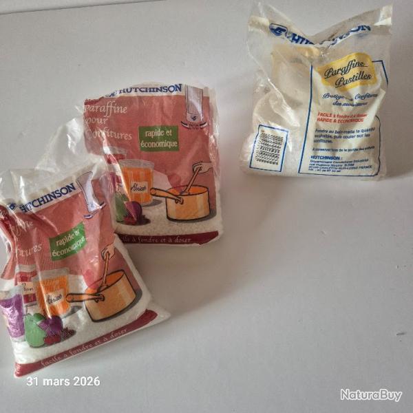 Paraffine vierge neuve pour confiture lot de 2x400gr + 1 paquet ouvert