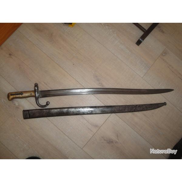 BAIONNETTE CHASSEPOT MODELE 1866 MANUFACTURE IMPERIALE DE MUTZIG