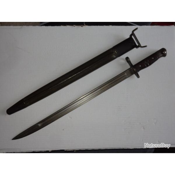 BAIONNETTE  USA  Mle 1914  sans trou d'huilage