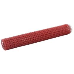 Grillage Acier avec rev&ecirc;tement en PVC 10x1 m Rouge