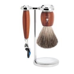 Set de rasage 3 pi&egrave;ces Muhle Vivo fusion bois de prunier