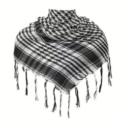 Keffieh Blanc Noir Unisexe Foulard Tactique &agrave; Franges Outdoor