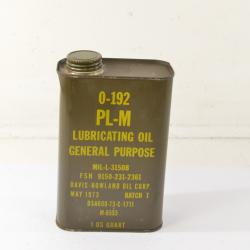 Huile de lubrification g&eacute;n&eacute;rale US ARMY 0-192 PL-M General purpose. V&eacute;hicules armes caisses, outils