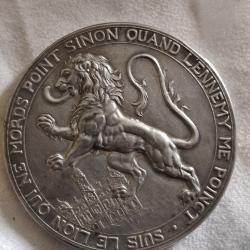 MEDAILLE DE CONCOURS INTERNATIONAL DE TIR lion 1894 DE henry DUBOIS  ARGENT