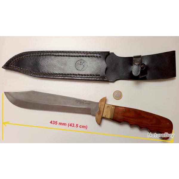 Gros POIGNARD Chasse. L�opard avec fourreau Cuir Longueur 430 mm