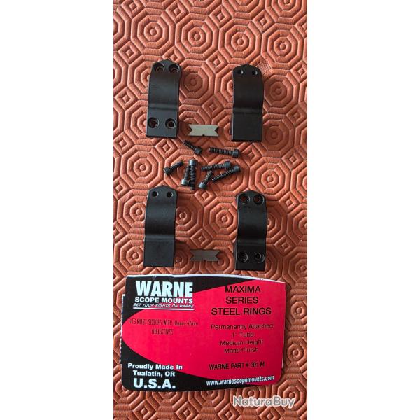 colliers warne 25.4mm montage moyen pour rail weaver picatinny