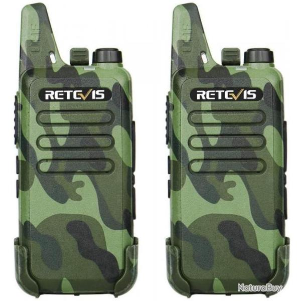 Talkie Walkie 6 Canaux Professionnel Scan VOX Longue Port�e Camouflage Rechargeable USB